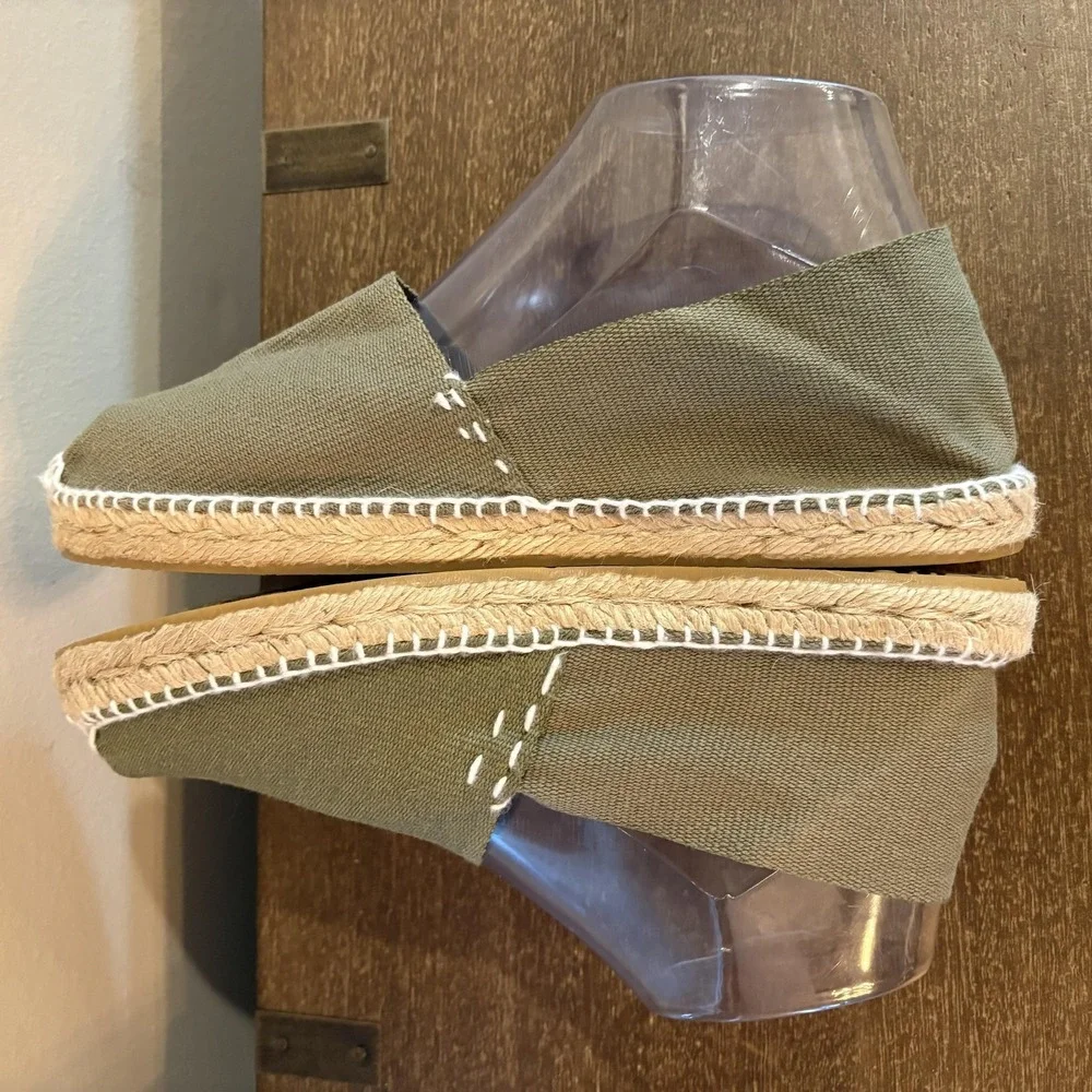 Alpargatus Shoes Womens Size 7.5 Green Canvas Espadrille Slip On Flats Summer‎